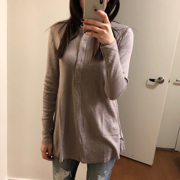 Lilac Grey Henley - Picture 6 of 6